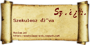 Szekulesz Éva névjegykártya