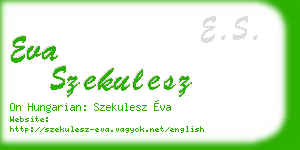 eva szekulesz business card